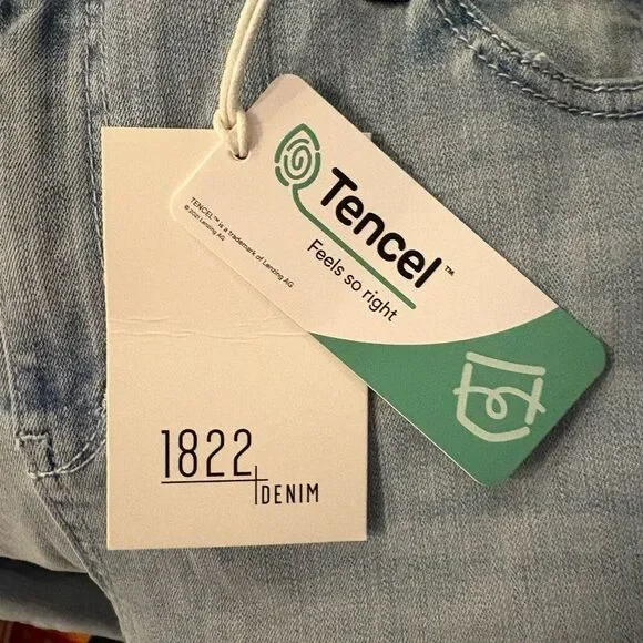 1822 Denim Frayed High Waist Demi Bootcut Jeans in Chase Size 14/32 - Picture 9 of 9